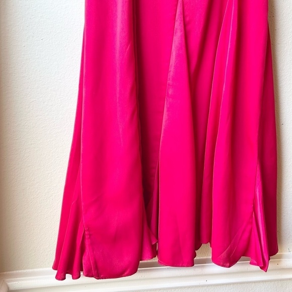 Rhode Cleo Satin Slip Dress in Lipstick Red Sz L - Picture 11 of 14